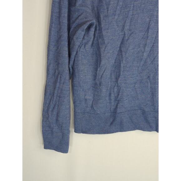 J. Crew Blue Wool & Acrylic Blend Mock Neck Quarter Zip Pullover Sweater Men's M - Picture 3 of 8
